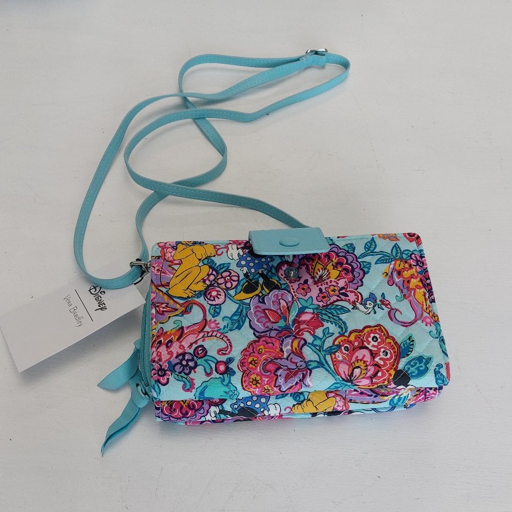 Vera Bradley Disney Mickey's Colorful Garden RFID All in One Crossbody